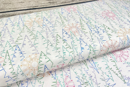 Patchwork Baumwolle "Bäume" bunt weiß *Breite 110 cm *