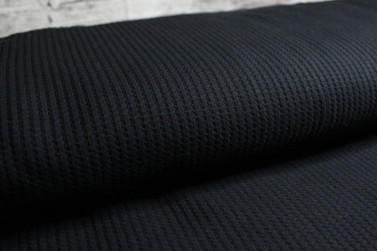 Waffeljersey uni schwarz
